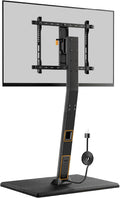 Rolling TV Stand with Power Outlet and Hidden Casters - Mobile TV Cart