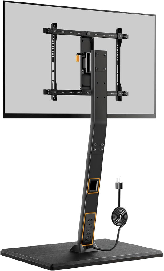 Height-Adjustable TV Stand with Power Outlet