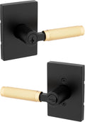 Kwikset Prava Entry Door Handle with Lock and Key - Secure Knurled