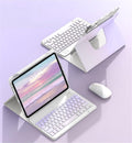 Keyboard Case for iPad 9th 8th 7th Gen 10.2 in - Gradient Purple