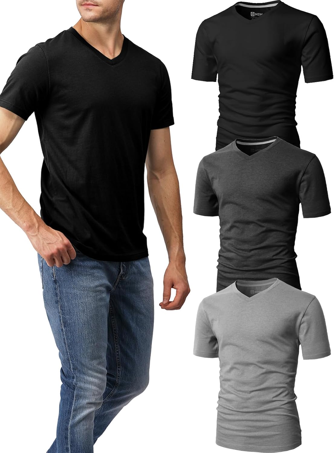 H2H Mens Slime Short Sleeve T-Shirts for Everyday Comfort