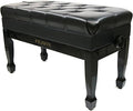 Adjustable Duet Piano Bench with Storage - Heavy Duty Double Seat
