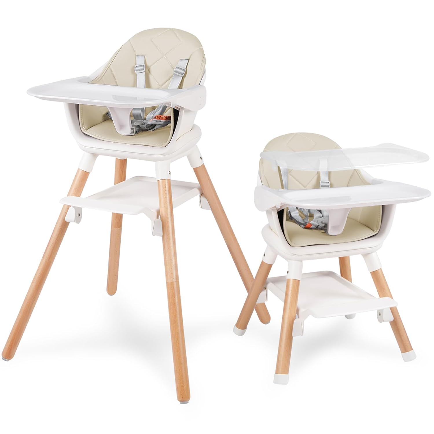 6-in-1 Convertible Baby High Chair with Double Tray
