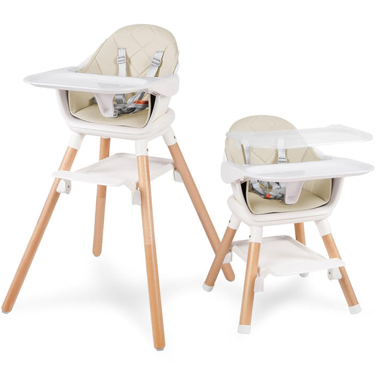 6-in-1 Convertible Baby High Chair with Double Tray