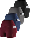 CHRLEISURE Womens Biker Yoga Shorts with Pockets - High (Style K7PZ)