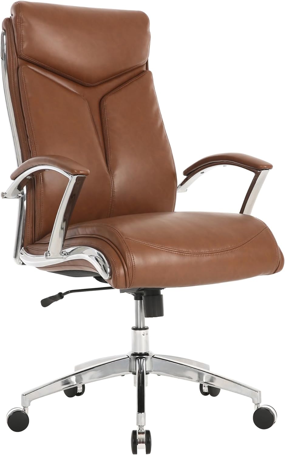 Comfortable Executive Office Chair - Brown/Chrome