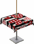 Waterproof Valentine's Day Tablecloth - Square 54x54 Black White