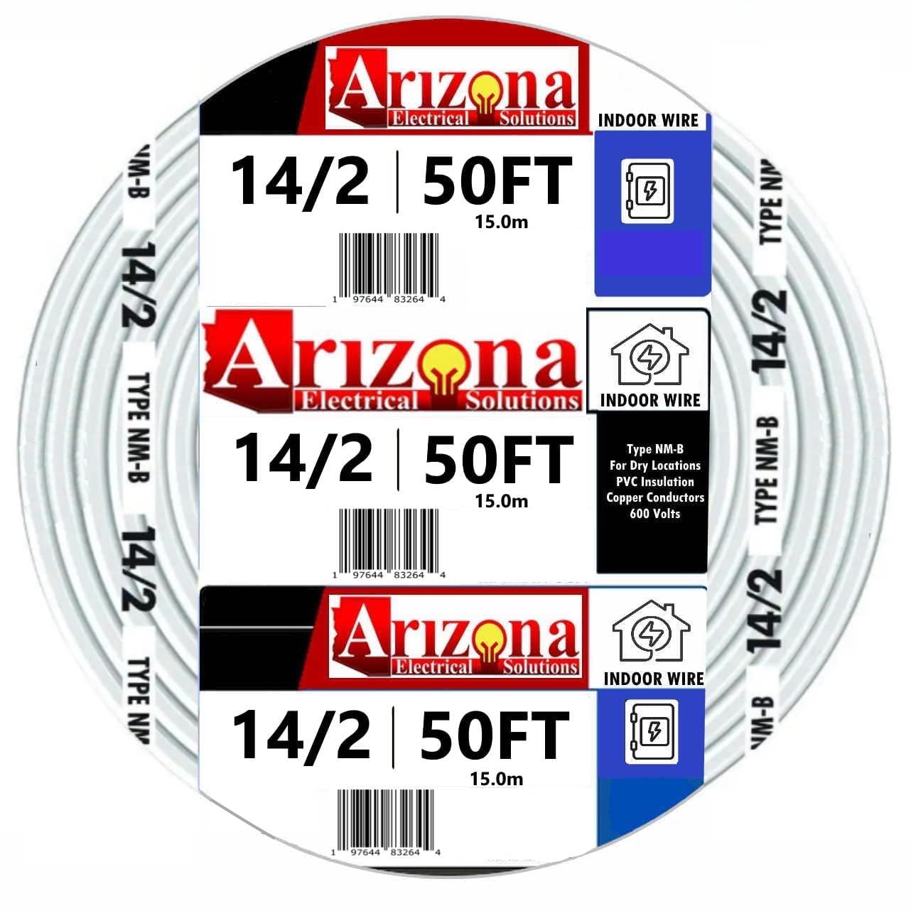 50 Feet 14/2 Type NM-B Copper Wire for Safe Electrical Use