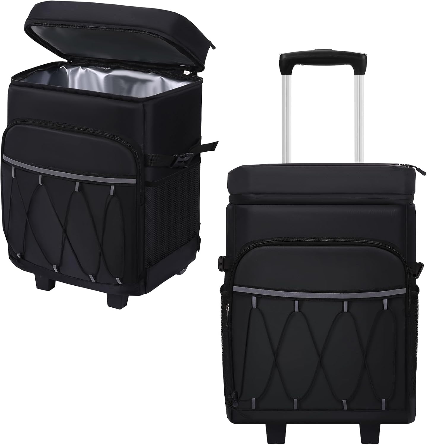 Double Deck Leakproof Rolling Cooler - Keep 48 Cans Cold on the Go!