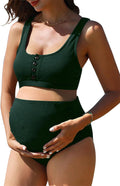 Summer Mae Maternity Ribbed High Waist Swimsuit for Moms