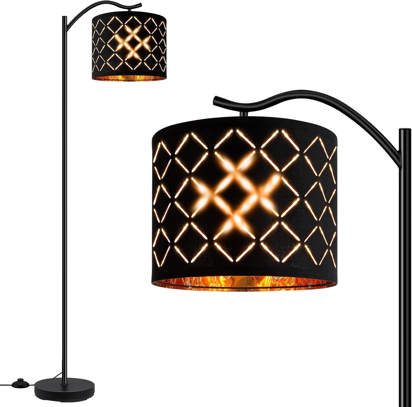 BoostArea 8W LED Arched Floor Lamp for Modern Living Spaces