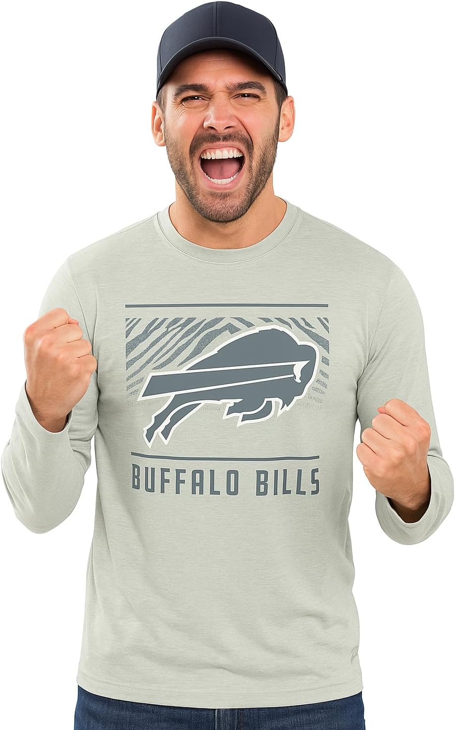 Zubaz NFL Men's Long Sleeve Team Graphic T-Shirt for Fans