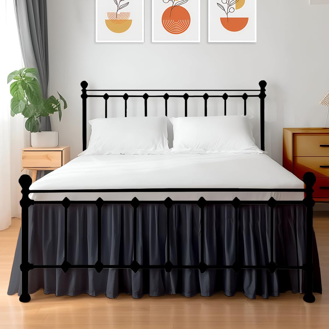 Luxurious Ruffled Bed Skirt with Split Corners for Twin-XL Beds