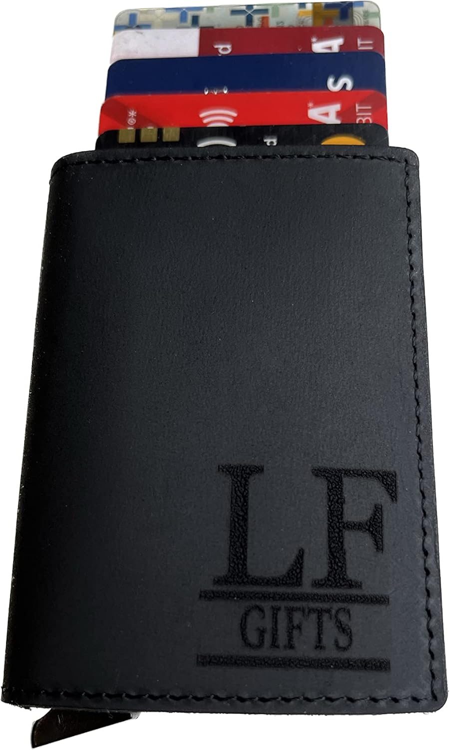 Personalized Minimalist Leather Wallet with Magnetic Closure