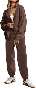 SAUKOLE Womens Two Piece Knit Sweater Set - Cozy Oversized Cardigan