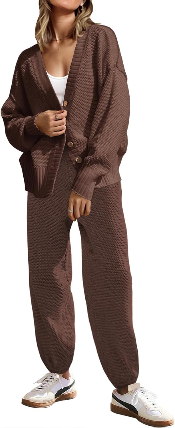 SAUKOLE Womens Two Piece Outfits Cozy Knit Sweater Set
