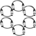 Seismic Audio SAXLX-2 Gray 6-Pack XLR Patch Cables - Reliable Stage