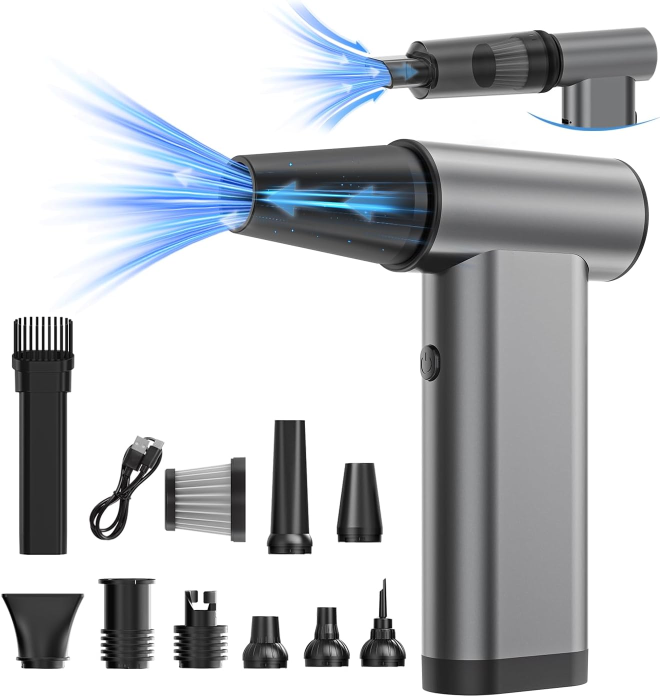 3 in 1 Compressed Air Duster for Car and Electronics Cleaning