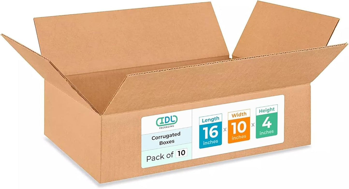 Medium Moving & Shipping Boxes 16x10x4 inches - Extra Strength