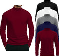 5 Pack Men's Mock Turtleneck Shirts for Men - Lightweight Layering