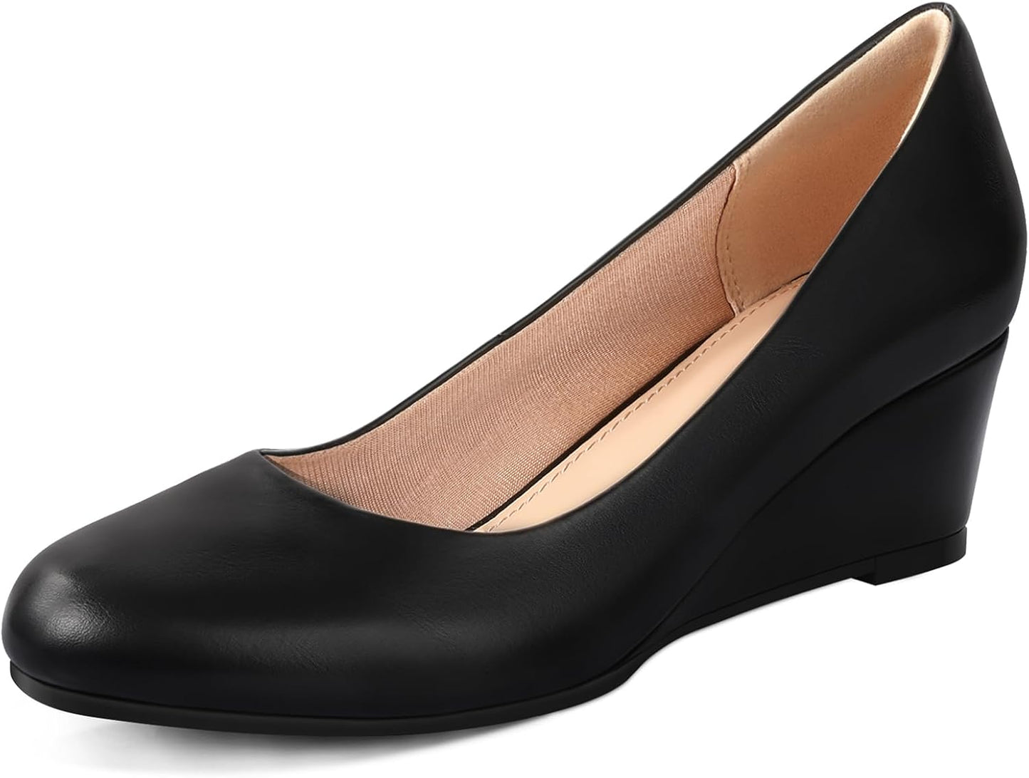 Ankis Black Nude Silver Gold Wedges for Women - 2 Inch Low Heel