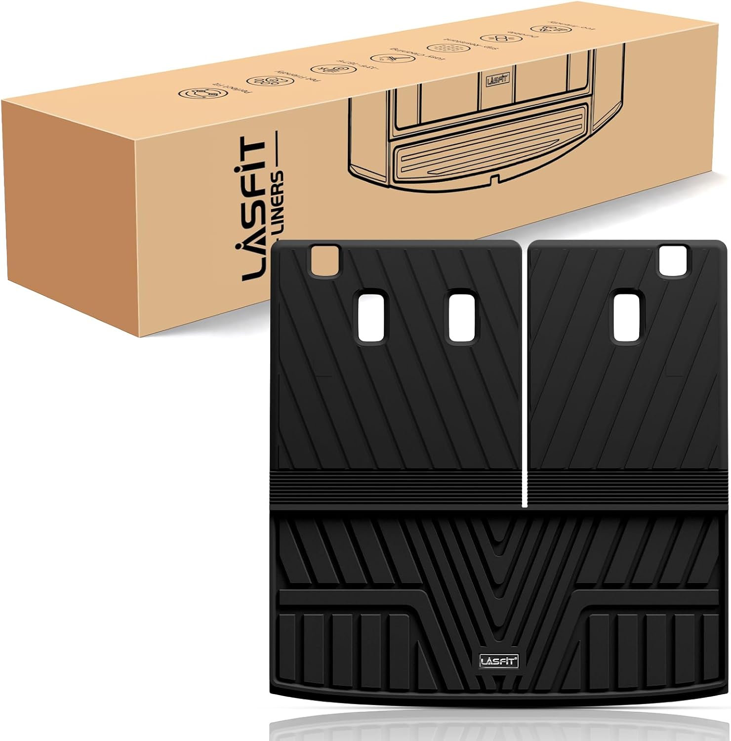 LASFIT Cargo Mat with Backrest for Honda Pilot 2016-2025