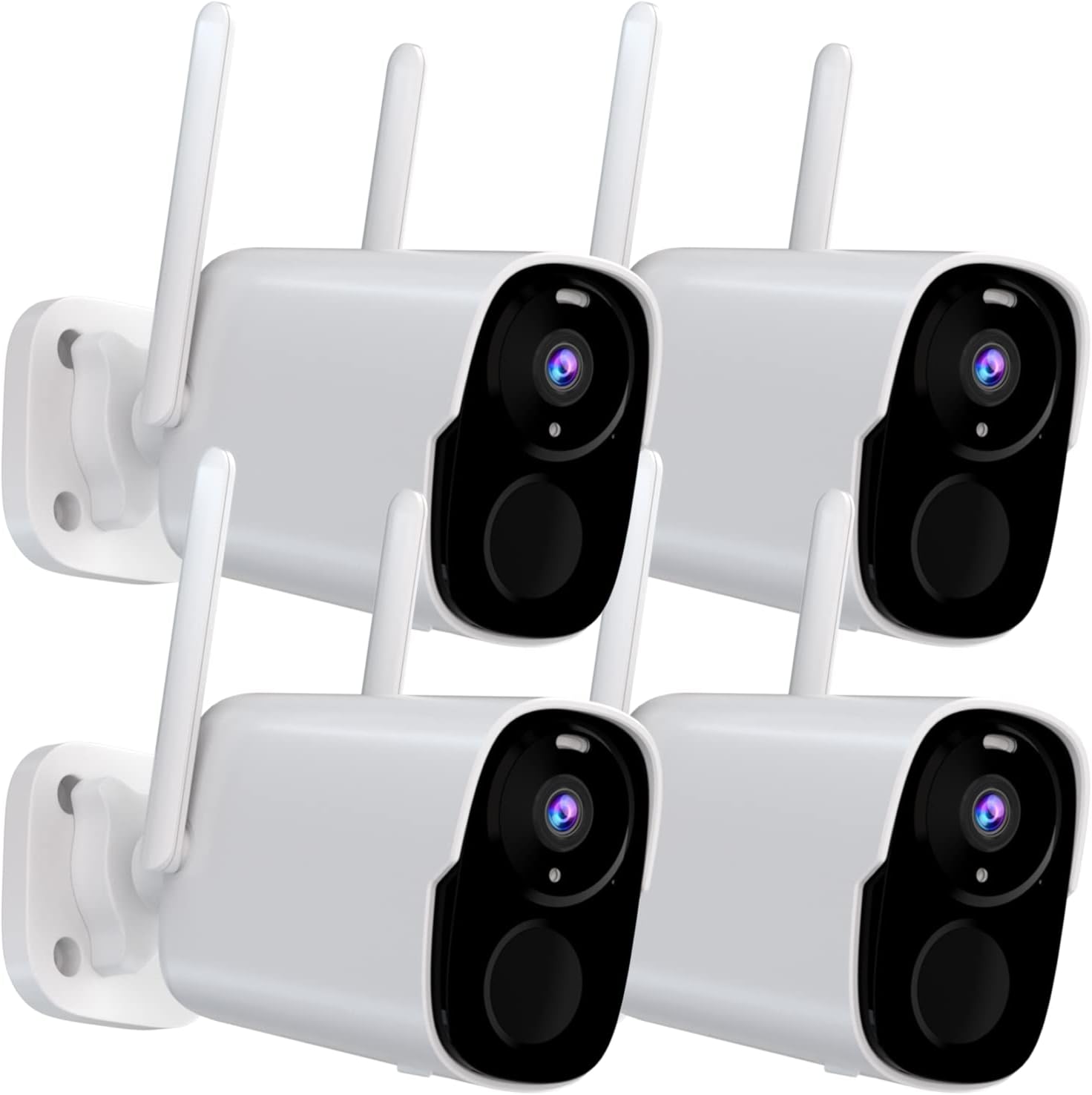 4PC Wireless Outdoor Security Cameras with 2K Night Vision