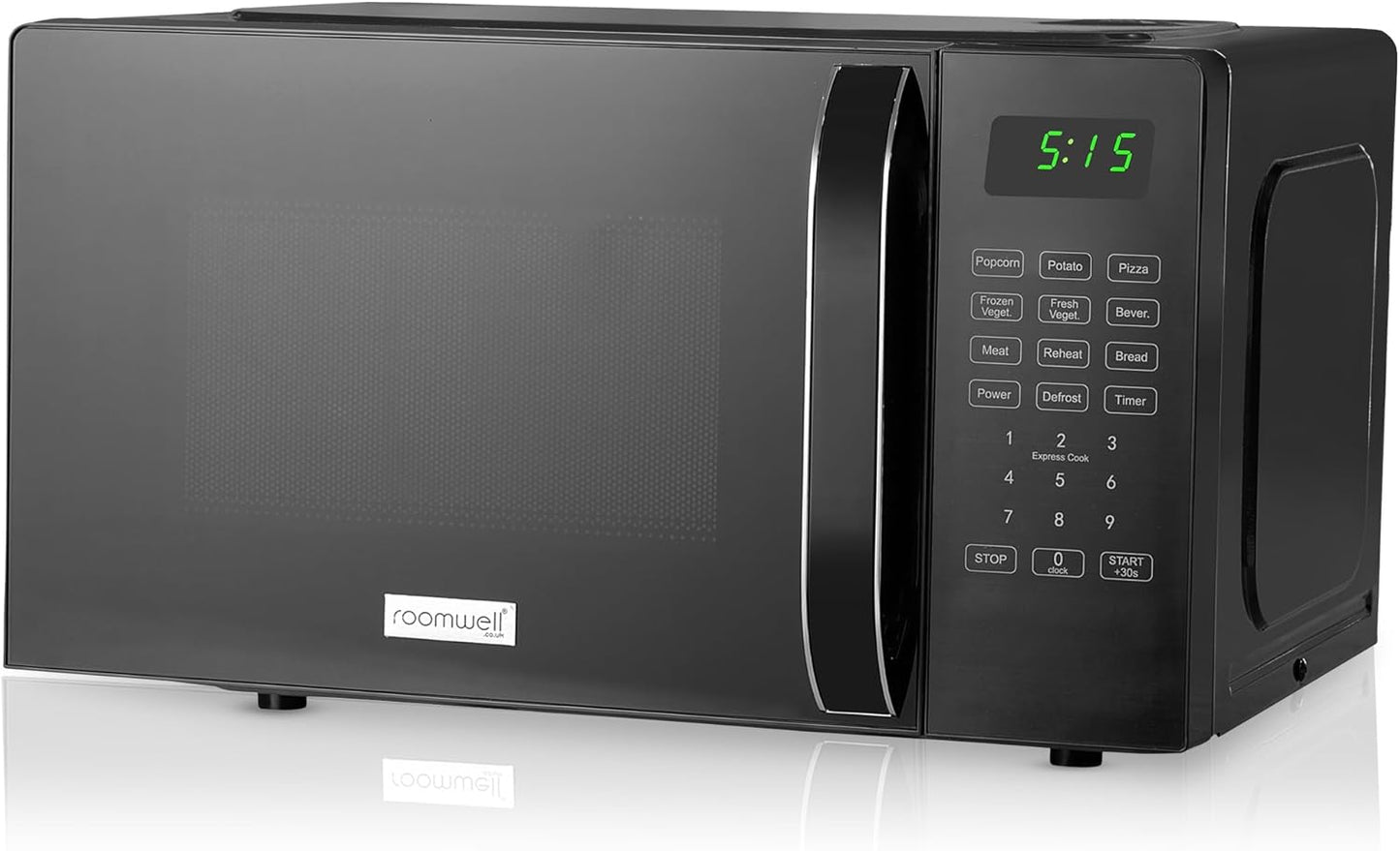 Roomwell Mini Microwave: 10 Power Levels, Auto Defrost, Child Lock