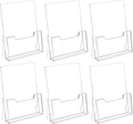 HIIMIEI Brochure Holder 8.5 x 11 in 6 Pack - Clear Acrylic Counter