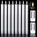 GenSwin Taper Flameless Candles Flickering LED Pack of 8 - Remote