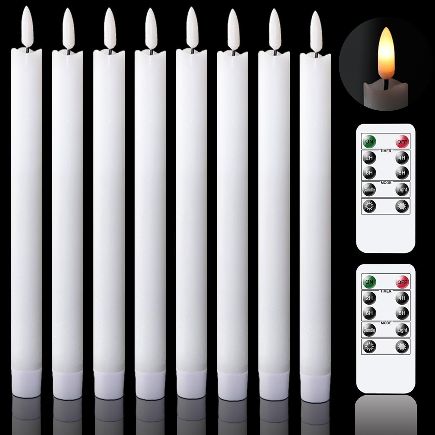 Flameless Taper Candles with Remote Control for Home Decor