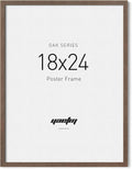 Minimalist 18x24 Walnut Wood Frame - Solid Wood Poster Frame