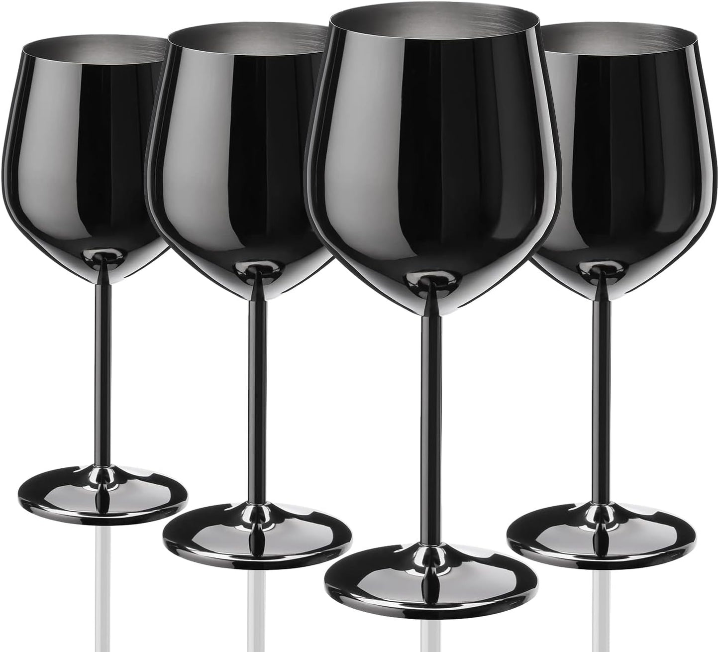 Unbreakable Black Wine Glasses Set of 4 for Outdoor Use