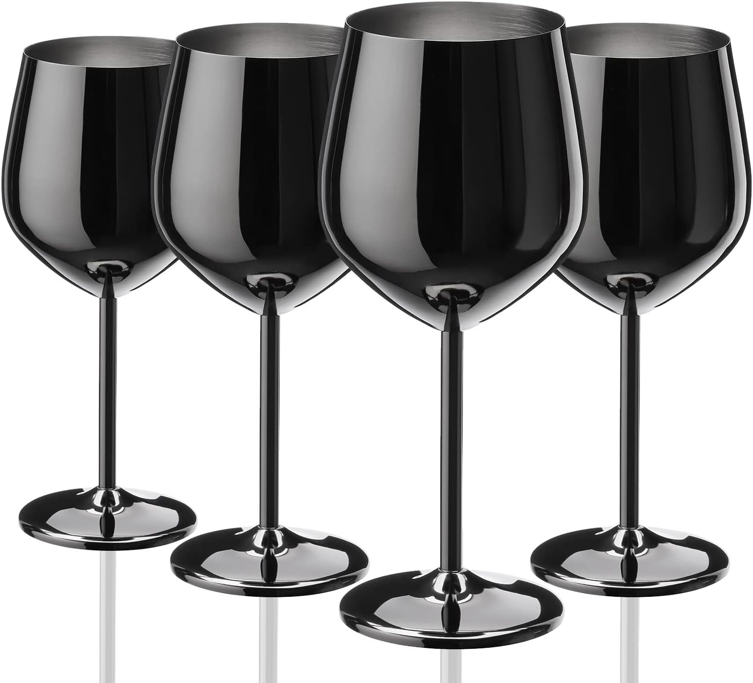 Unbreakable Black Wine Glasses Set of 4 for Outdoor Use