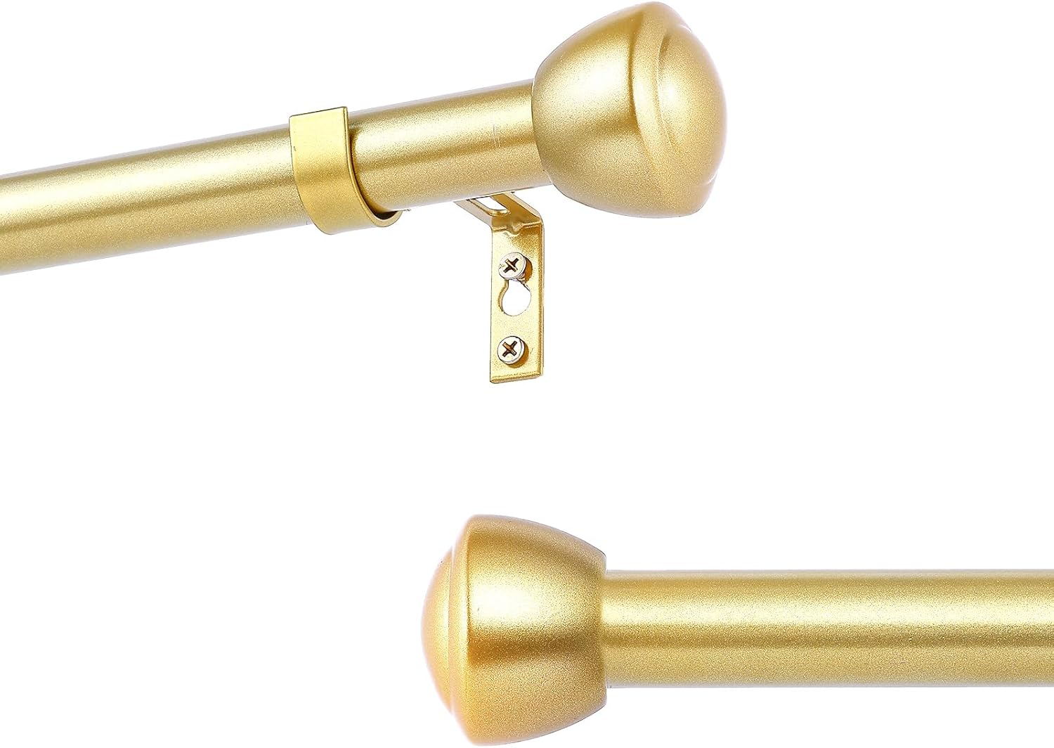 1 Inch Gold Curtain Rods for Windows - Adjustable Heavy Duty