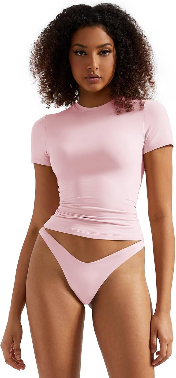 SUUKSESS Women Double Lined Fitted Basic Tee for Stylish Comfort