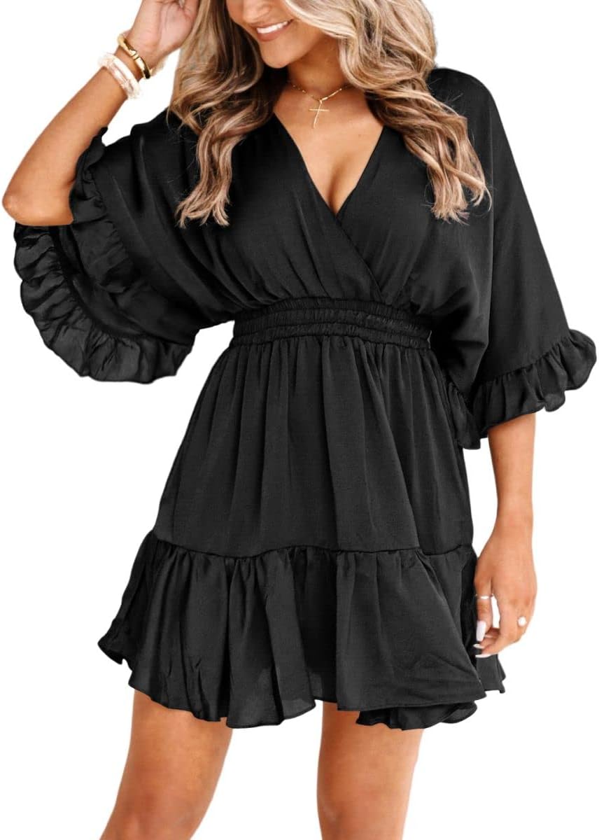 Aoysky Womens V Neck Casual Dresses for Summer Fun and Style