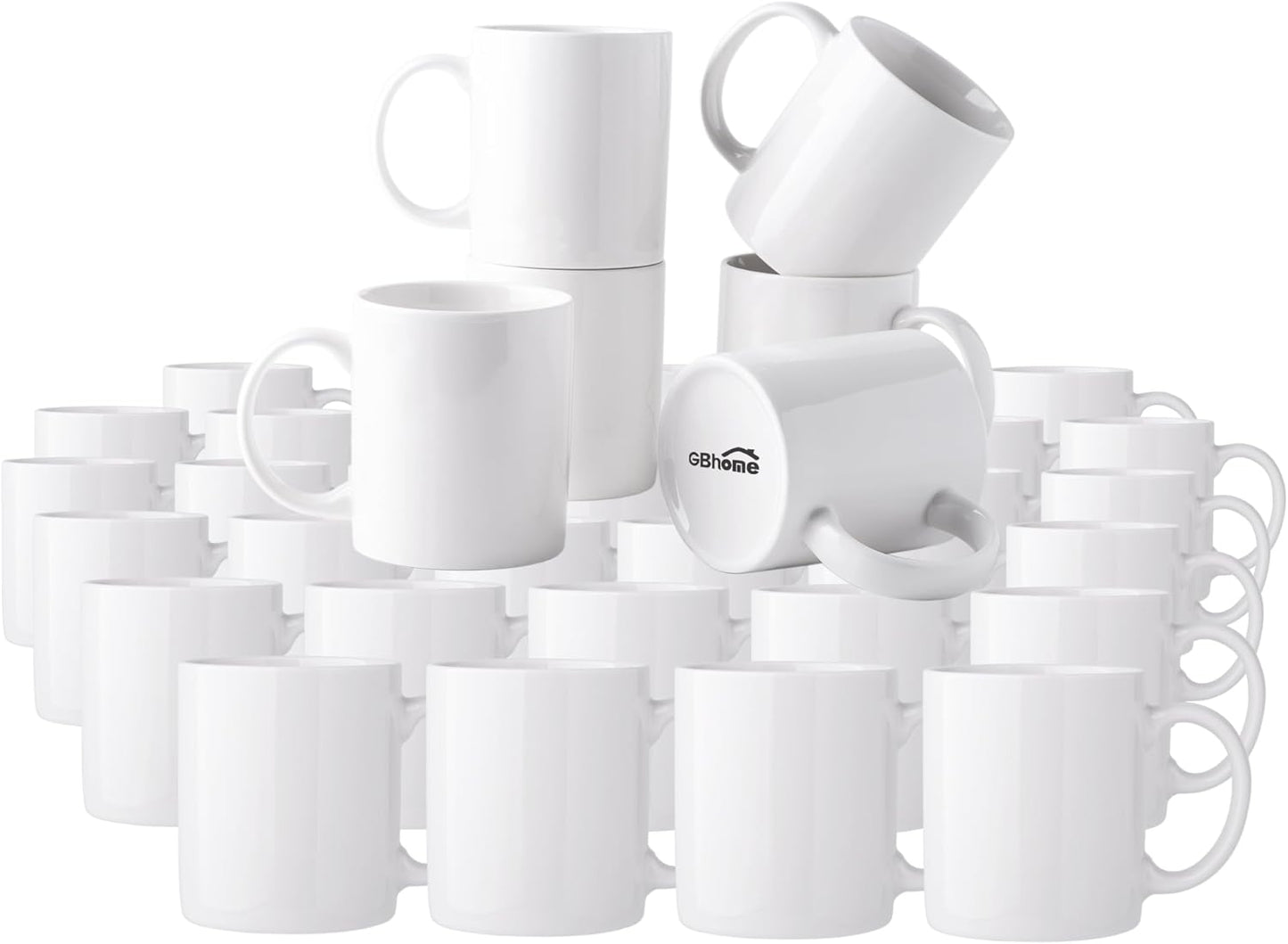 12 OZ Off White Coffee Mugs Set for Latte and Cocoa Lovers