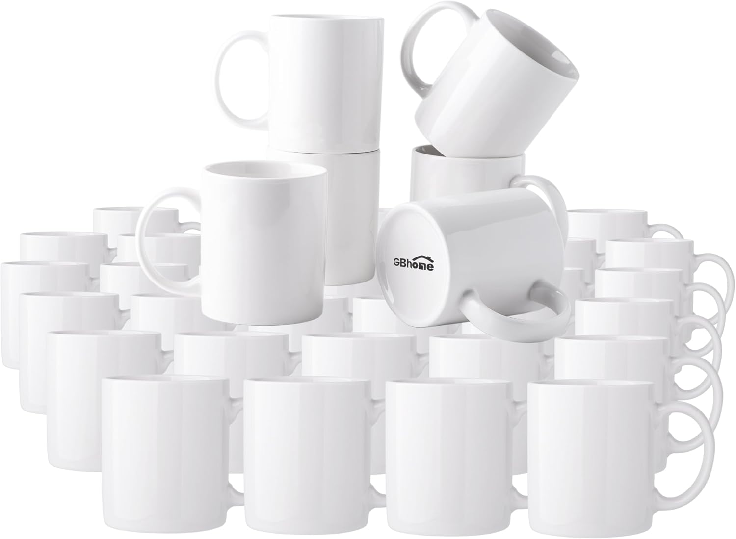 12 OZ Off White Coffee Mugs Set for Latte and Cocoa Lovers