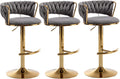 Stylish Velvet Bar Stools Set of 3 for Kitchen Island Use