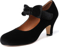 Mostrin Vintage Small Bowtie Platform Pumps - Comfortable Kitten Heels