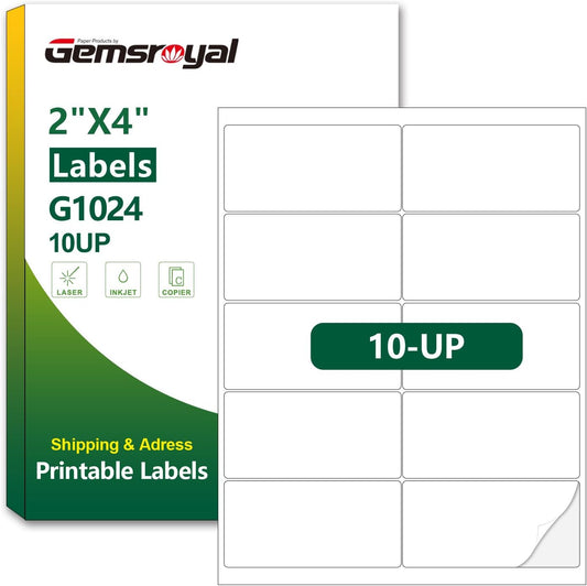 Professional Quality Printable Shipping Labels - 10 Labels per Sheet - Gemsroyal