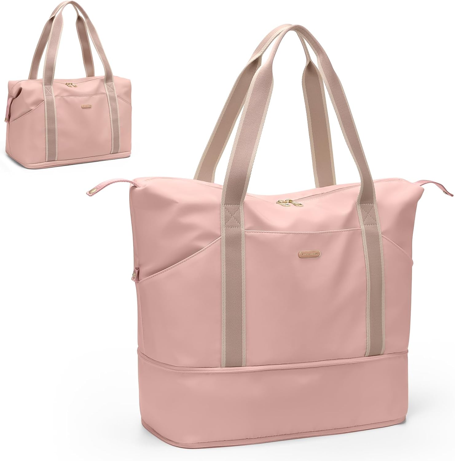 Expandable Pink Duffel Bag for Sports & Travel