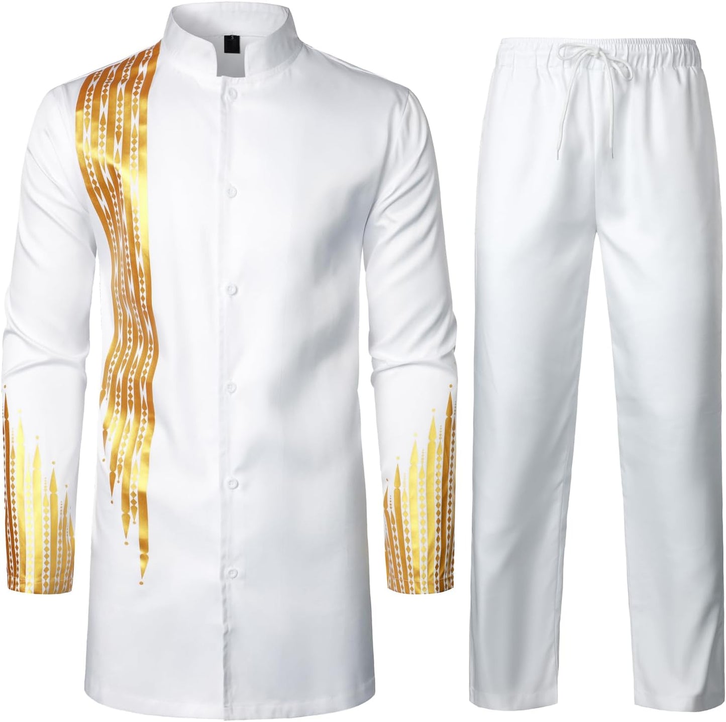 ZEROYAA Men's Traditional Suit: Stylish African Dashiki Set