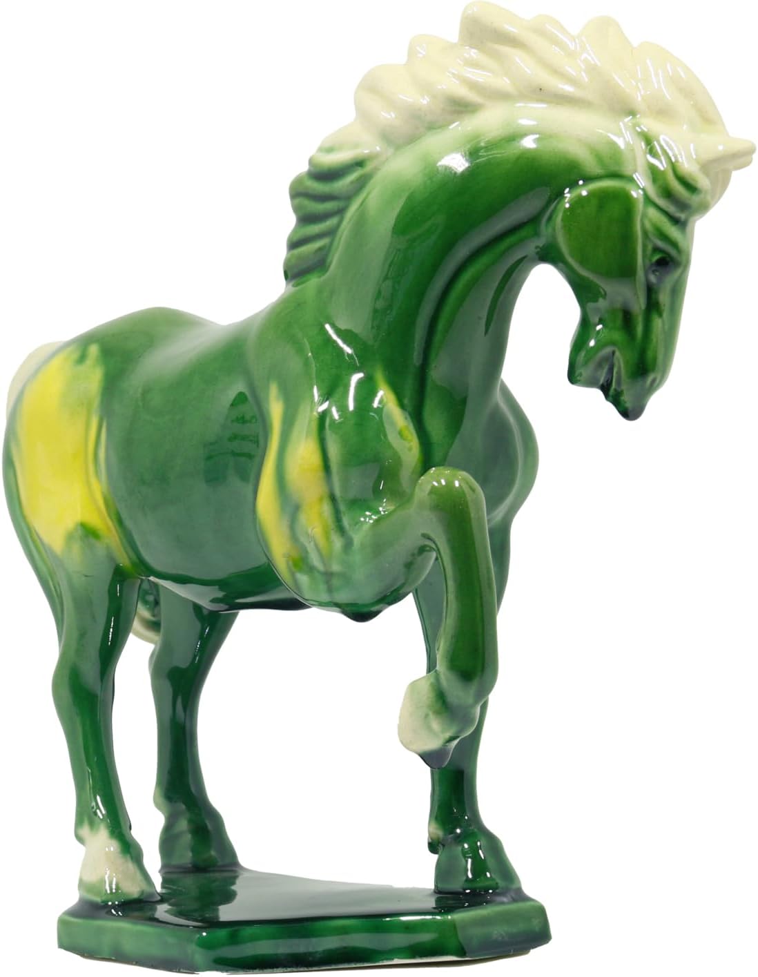 Ceramic Horse Sculpture - Hand Made Tang Tri-Color Art Piece