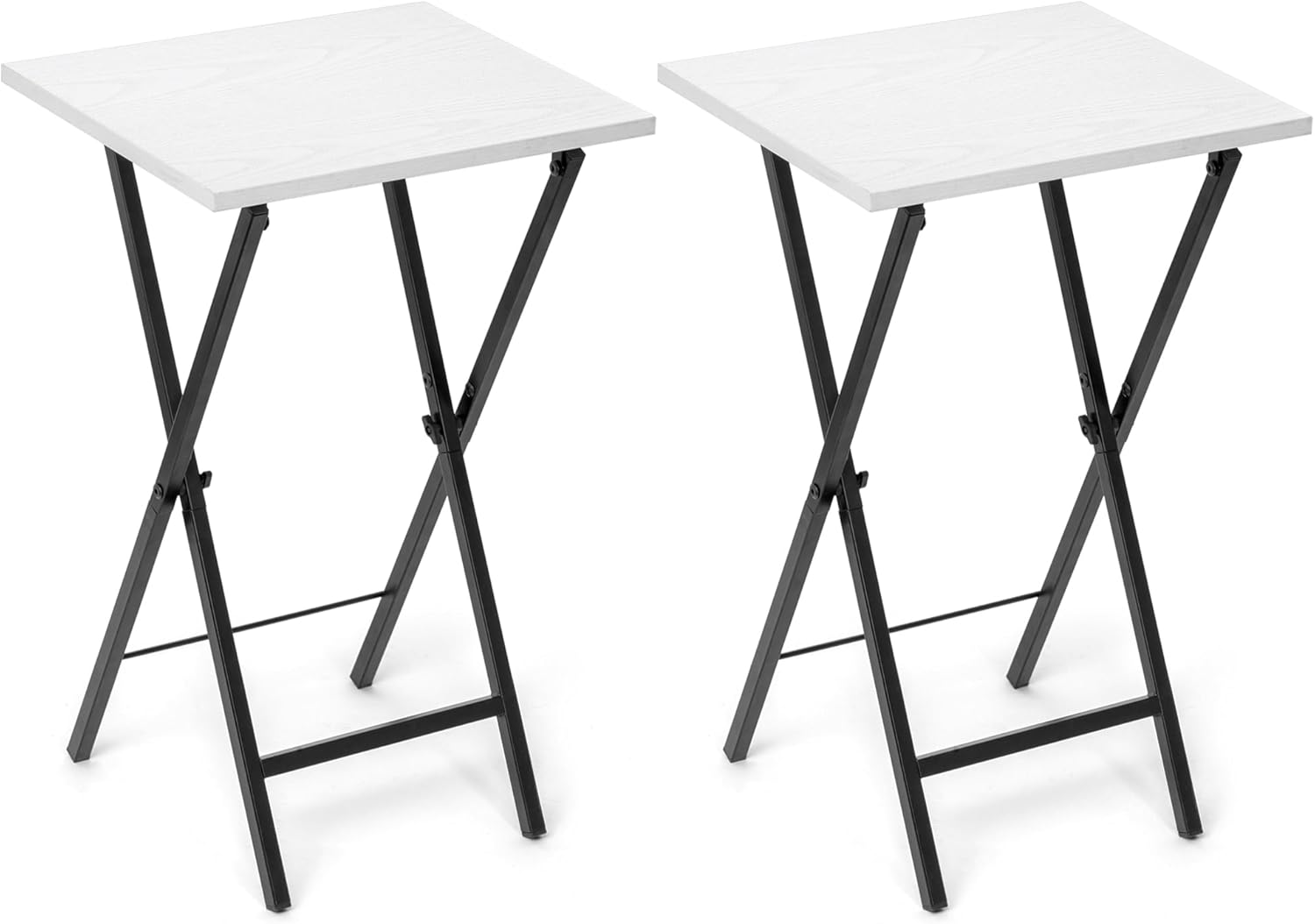Portable White TV Tray Set - Easy Move & Fold, Acovy