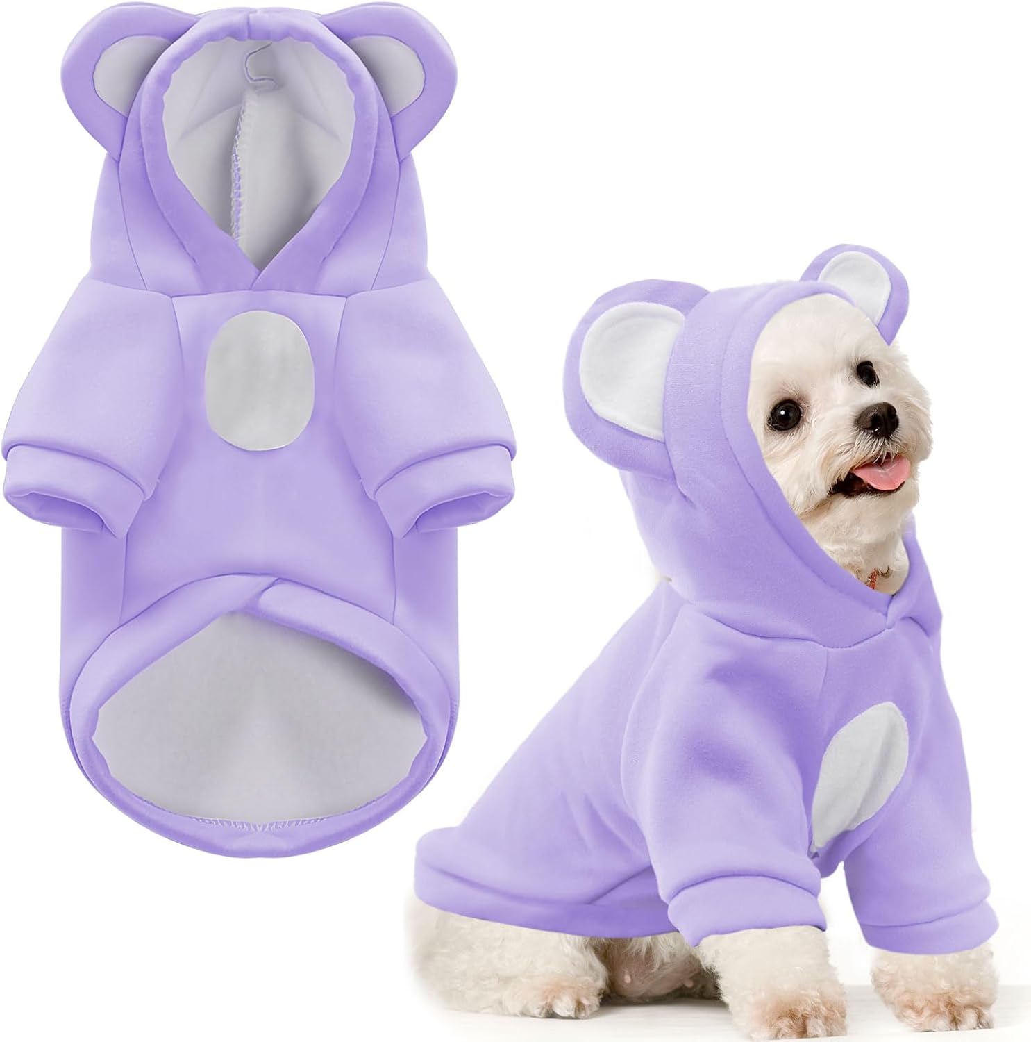 Cozy Purple Pet Hoodie for Small Dogs & Cats