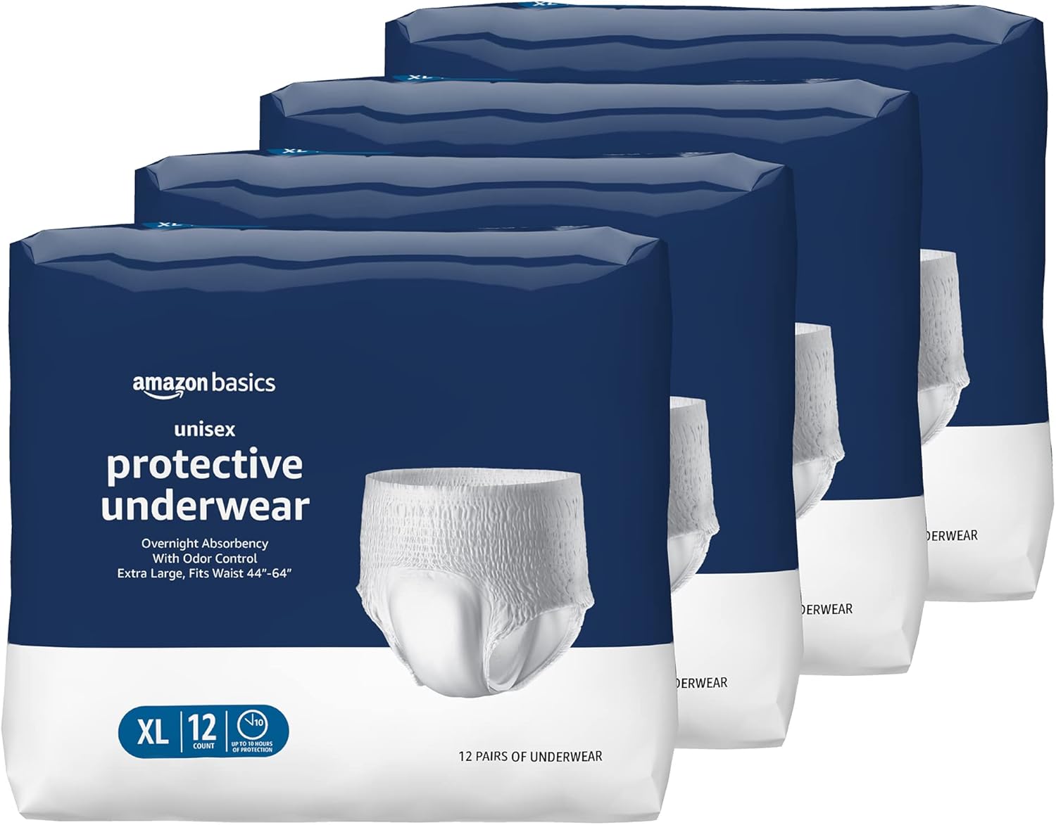 Unisex Protective Underwear for Overnight Absorbency, XL Size