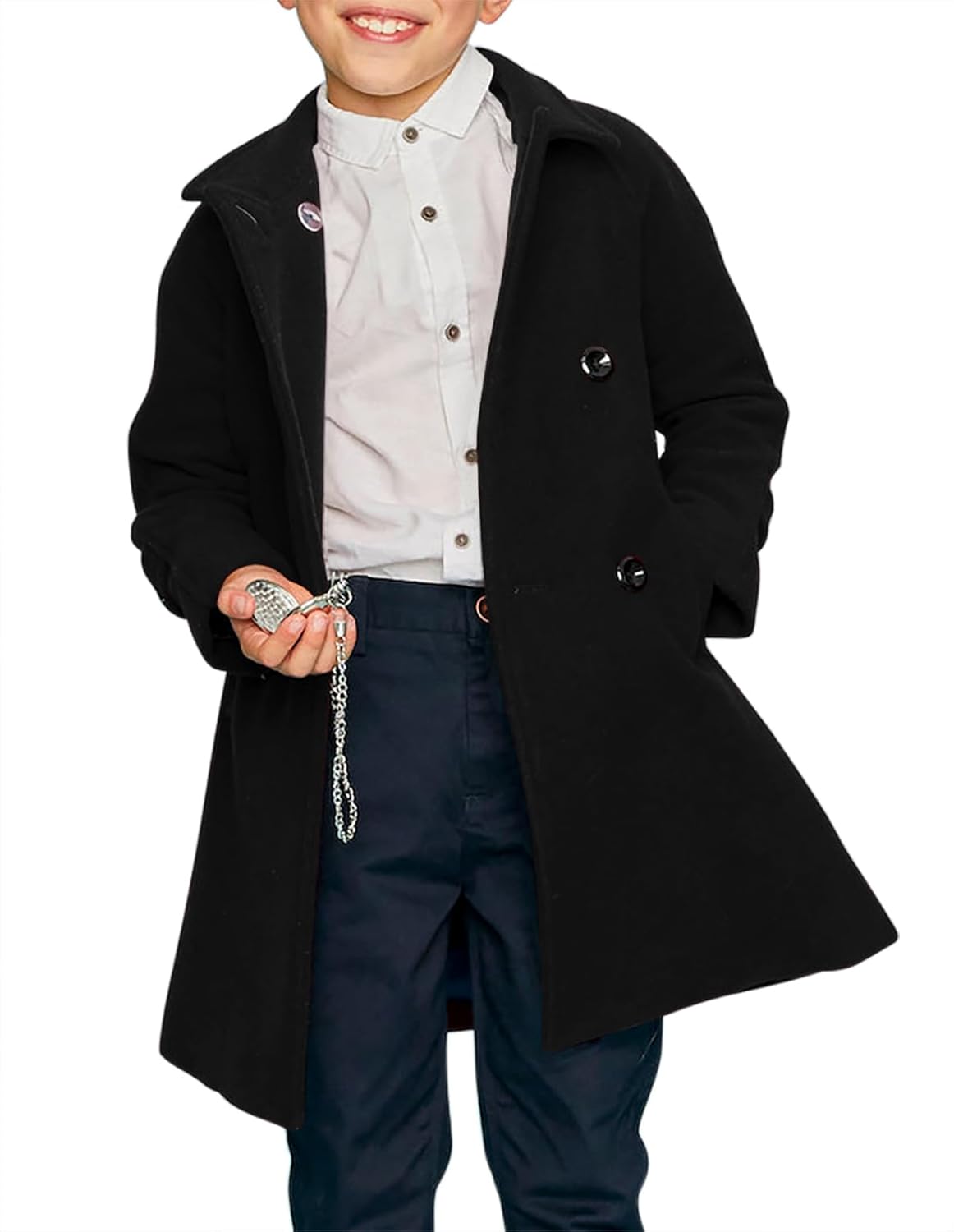 Meikulo Boys Double Breasted Pea Coat for Stylish Winter Wear