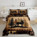Cute Deer Comforter Set Queen Size - Cozy Rustic Kids Bedding